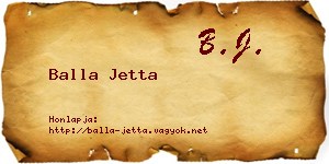 Balla Jetta névjegykártya